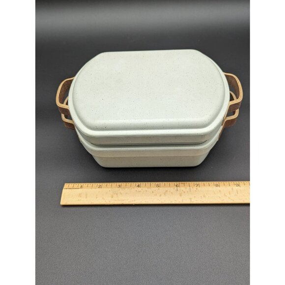 Vintage Supreme Stoneware Food Box with Leather Handles | Made in Canada - Picture 10 of 12